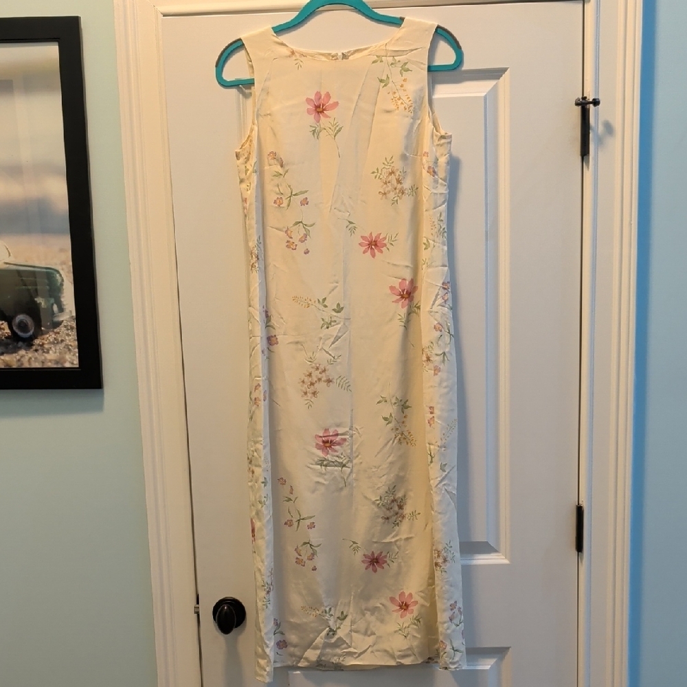 Talbots Cream and Pink Floral Dress